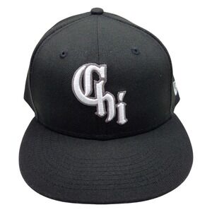New Era 59FIFTY Chicago White Sox Chi Script Fitted Hat Black 7 3/4 MLB Cap